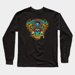 fiery skull Long Sleeve T-Shirt